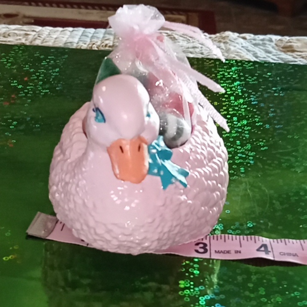 Pink Concrete Duck Planter With Candy - Picture 7 of 7